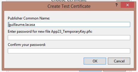 Create Test Certificate